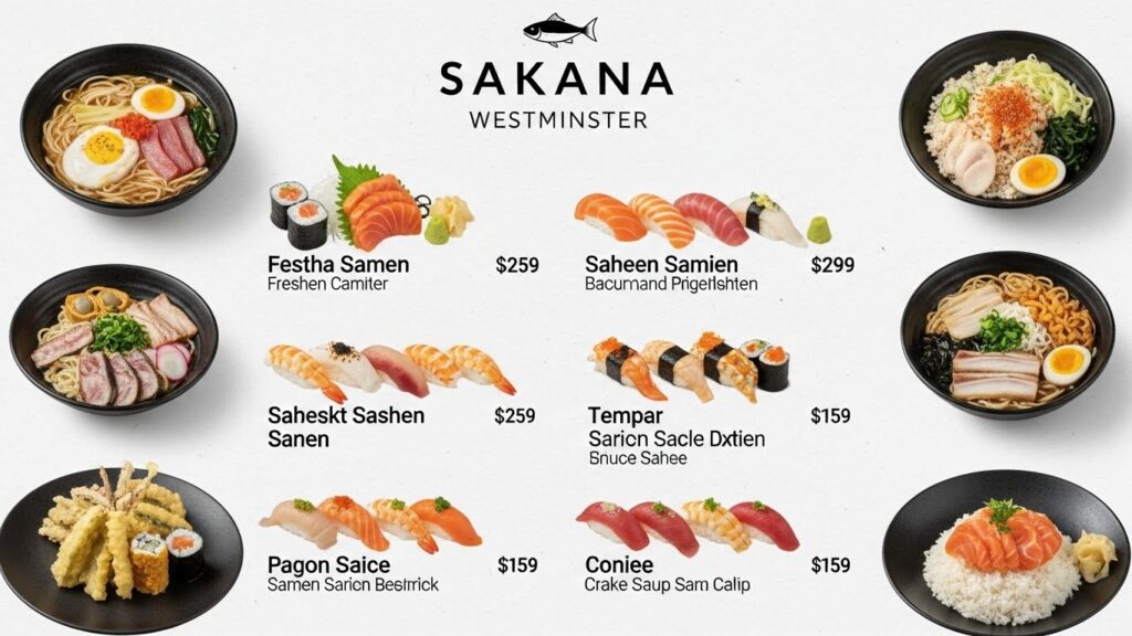 Sakana Westminster Menu