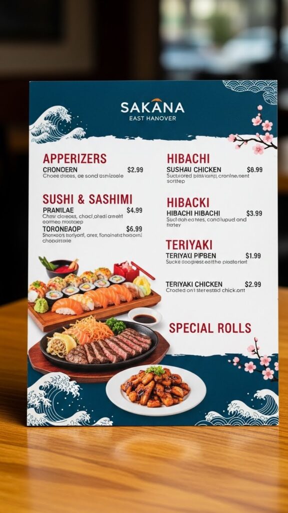 Sakana East Hanover Menu
